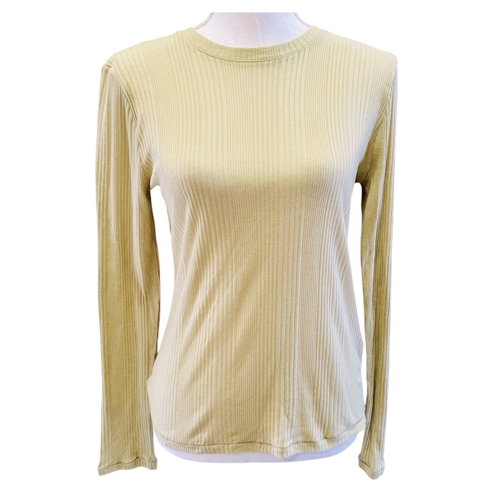 Madewell Green Long Sleeve Ribbed Top Large NWT NEW!